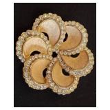 Trifari Gold-Tone Brooch with Rhinestones