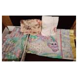 Textile Lot with Floral and Kid Designs