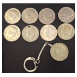 Kennedy Half Dollars with Keychain