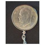 Bicentennial Eisenhower Dollar Pendant Necklace