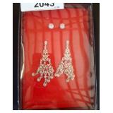 Silver-Tone Dangle Earrings with Studs