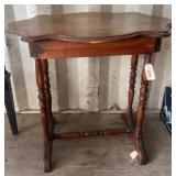 Wooden Side Table with Turned Legs c5