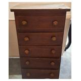 Wooden Five-Drawer Chest With Floral Drawer Liner