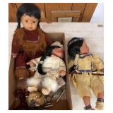 Box Lot of Dolls and Related Items