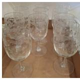 Etched Glass Stemware Goblets