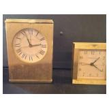 Two Brass Desk Clocks, Including Tiffany & Co.