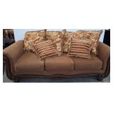 84-Inch Upholstered Sofa with Pillows