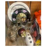 Decorative Clock, Glassware, and Ceramic Vase Lot