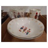 Holiday Style Ceramic Bowl and Mug Set
