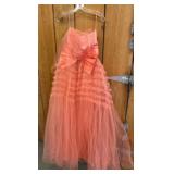 Pink Tulle Gown with Satin Bow Detail