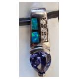 Sterling Silver Pendant With Gemstones
