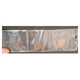 Three U.S. Indian Head Pennies, 1886-1889