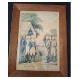 Framed Revolutionary War Era Print