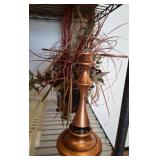 Copper-Tone Metal Candle Holder with Arrangement