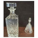 Cut Glass Decanter with Stopper and Bell