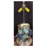Bronze Lamp with Grapes and Vines Design