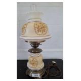 Decorative Hurricane-Style Electric Table Lamp