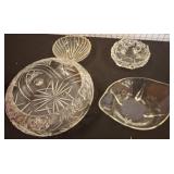 Pressed and Cut Glass Bowls, 4 Pieces