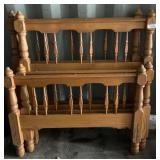 Wooden Spindle Twin Bed Frame Set c4