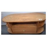 Wooden Coffee Table With Drawer and Casters