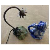 Decorative Frog Pitcher and Flower Lamp