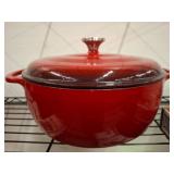 Lodge Red Enamel Cast Iron Dutch Oven, 6 Qt