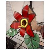 Metal Wall Decoration with Flower and Leaf Design