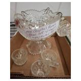 Mini Crystal Punch Bowl Set with 6 Cups