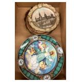 Religious Plates with Wood Carved Plaque
