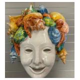 Ceramic Mask with Colorful Shell Motif