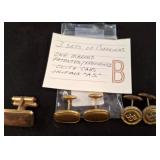 Three Pairs of Gold-Tone Cufflinks
