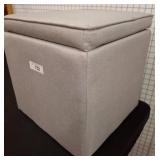 Gray Upholstered Storage Ottoman