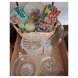 Glassware and Floral Decor Lot