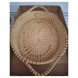 Handwoven Natural Fiber Basket with Handles