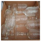 Boxed Lot of Etched Glass Stemware
