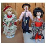 Three Porcelain Figurine Dolls