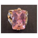 Size 7 Sterling Ring with Pink Stone