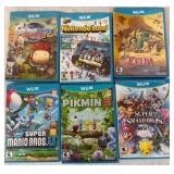 Six Nintendo Wii U Games with Cases