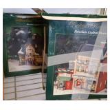 Two Porcelain Lighted Houses in Boxes