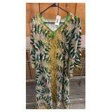 Colorful Dress With Gold Accents, On Clothing Rack