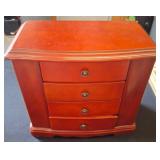 Wooden Jewelry Box with Mirror and Drawers