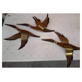 Three Decorative Wooden and Metal Birds