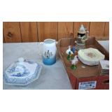 Ceramic Decor Lot with Steins and Figurines
