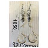 Two Pairs of .925 Silver Earrings