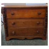 Three-Drawer Wood Chest, 35x16x29in