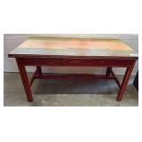 Painted Wood Table with Nautical Theme Top