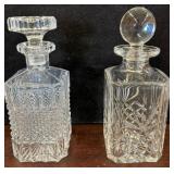 Two Glass and Crystal Decanters with Stoppers