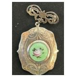 Sterling Guilloche Enamel Pin Pendant