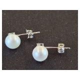Sterling Silver Pearl Stud Earrings