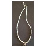 925 Silver Heart Pendant Pearl Necklace